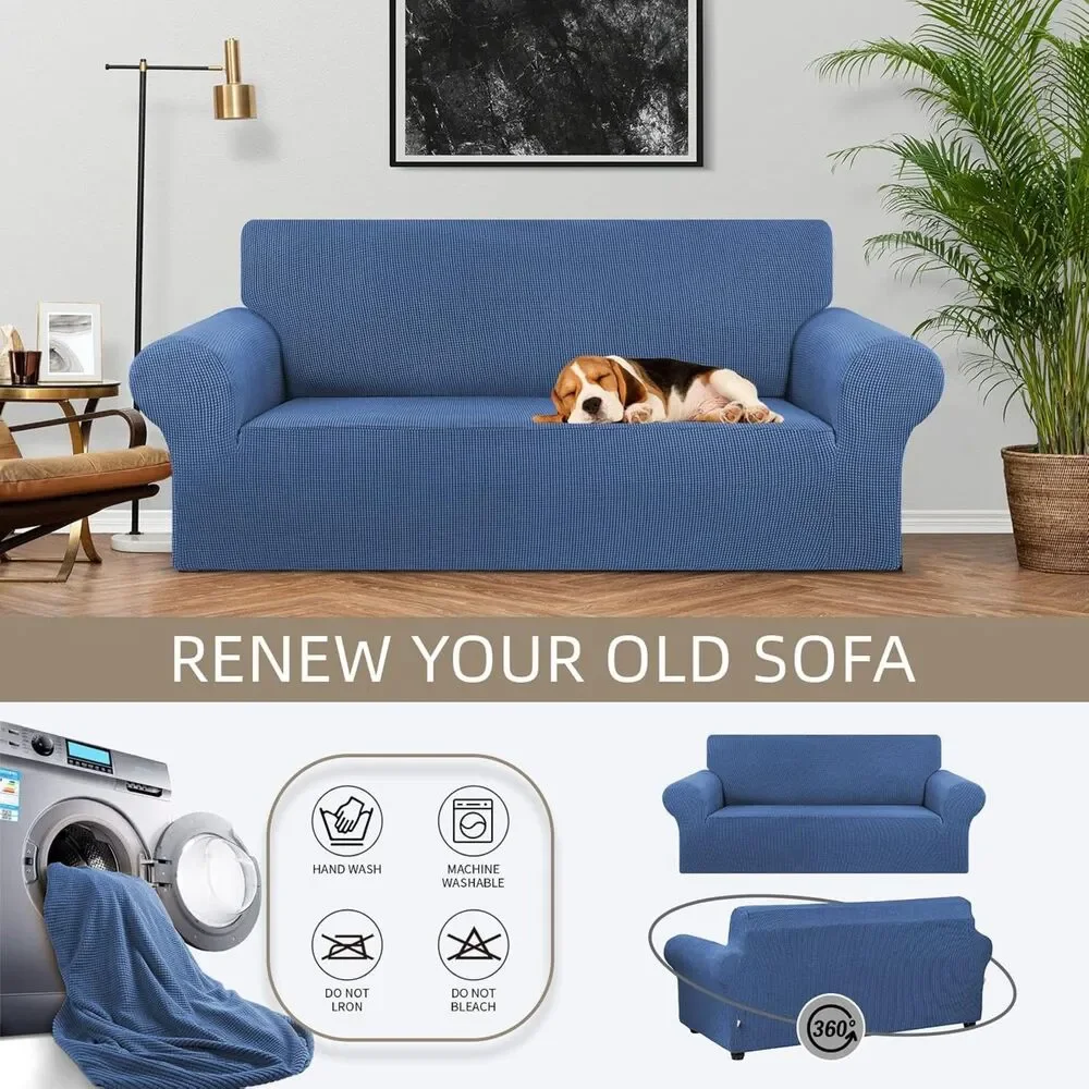 Stretch Loveseat Sofa Cover, for 2 Cushion Couch (Medium 55-78